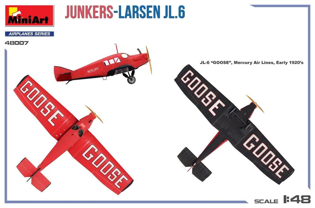 Miniart Plastic Model MA48007 1/48 Junkers-Larsen JL.6 (Airplane)