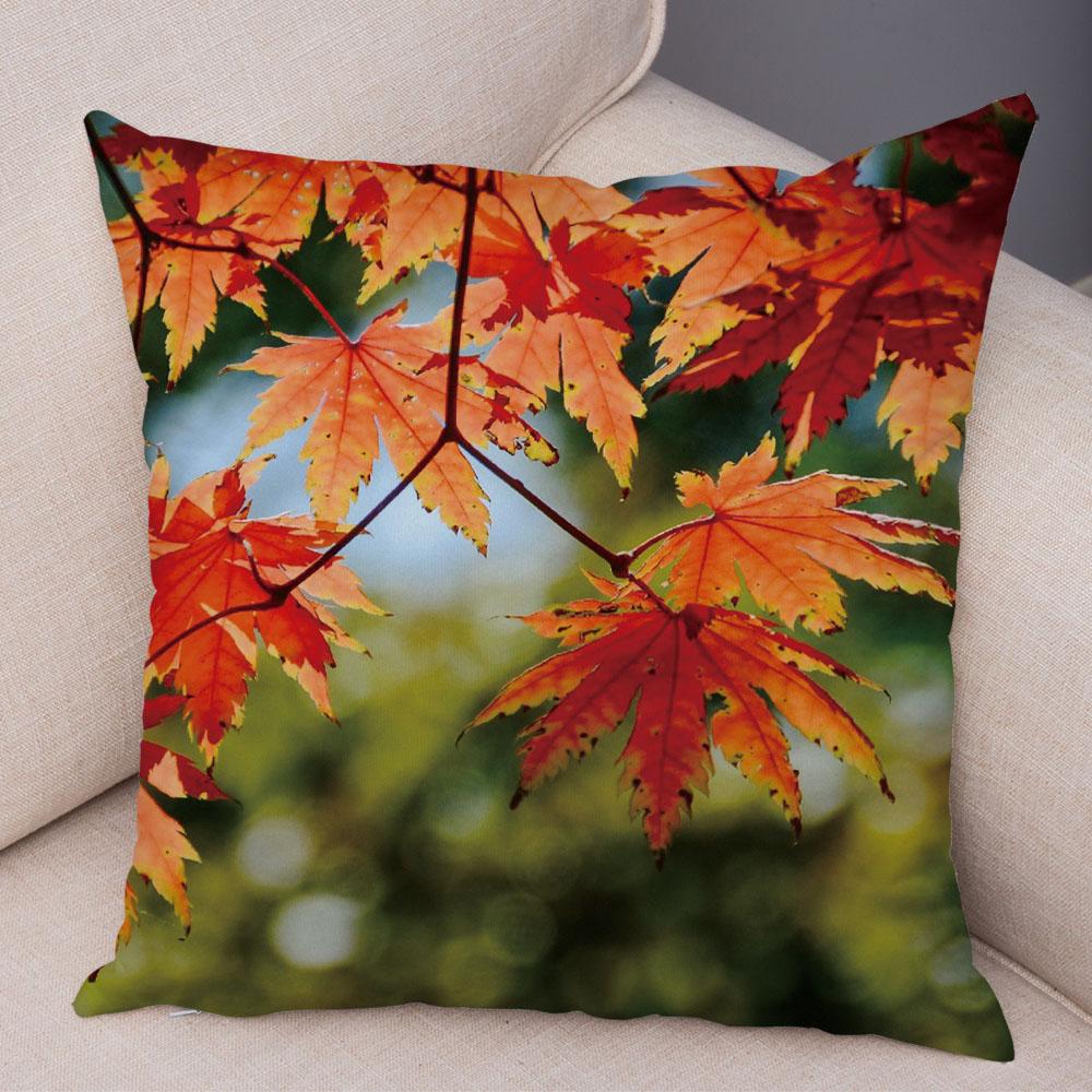 Floral Beige Letter Print Pillowcase Sofa Home Decor Floral Cushion Cover Pillowcase