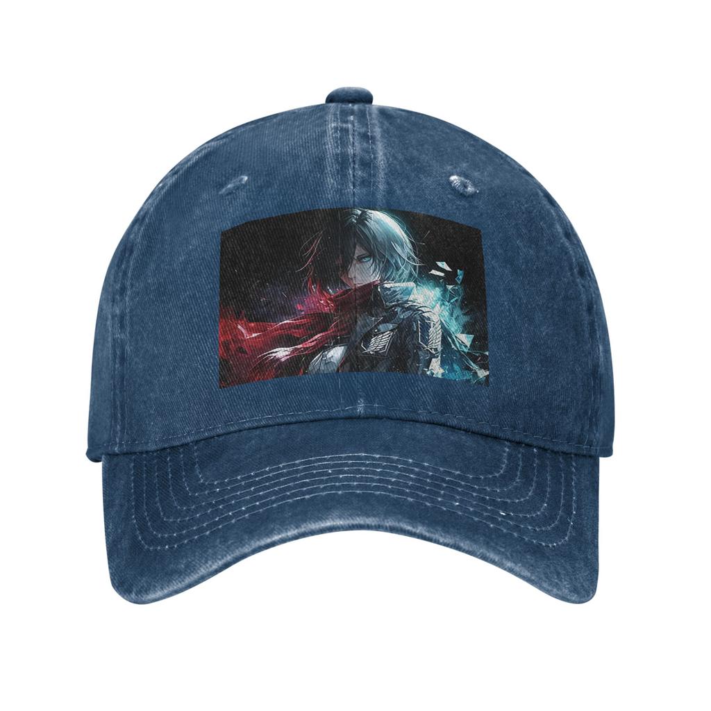 Anime Attack On Titan Mikasa AckerUnisex Baseball Caps Fashion Washed Denim Hats Outdoor Casquette Hip Hop Baseball Cowboy Hat