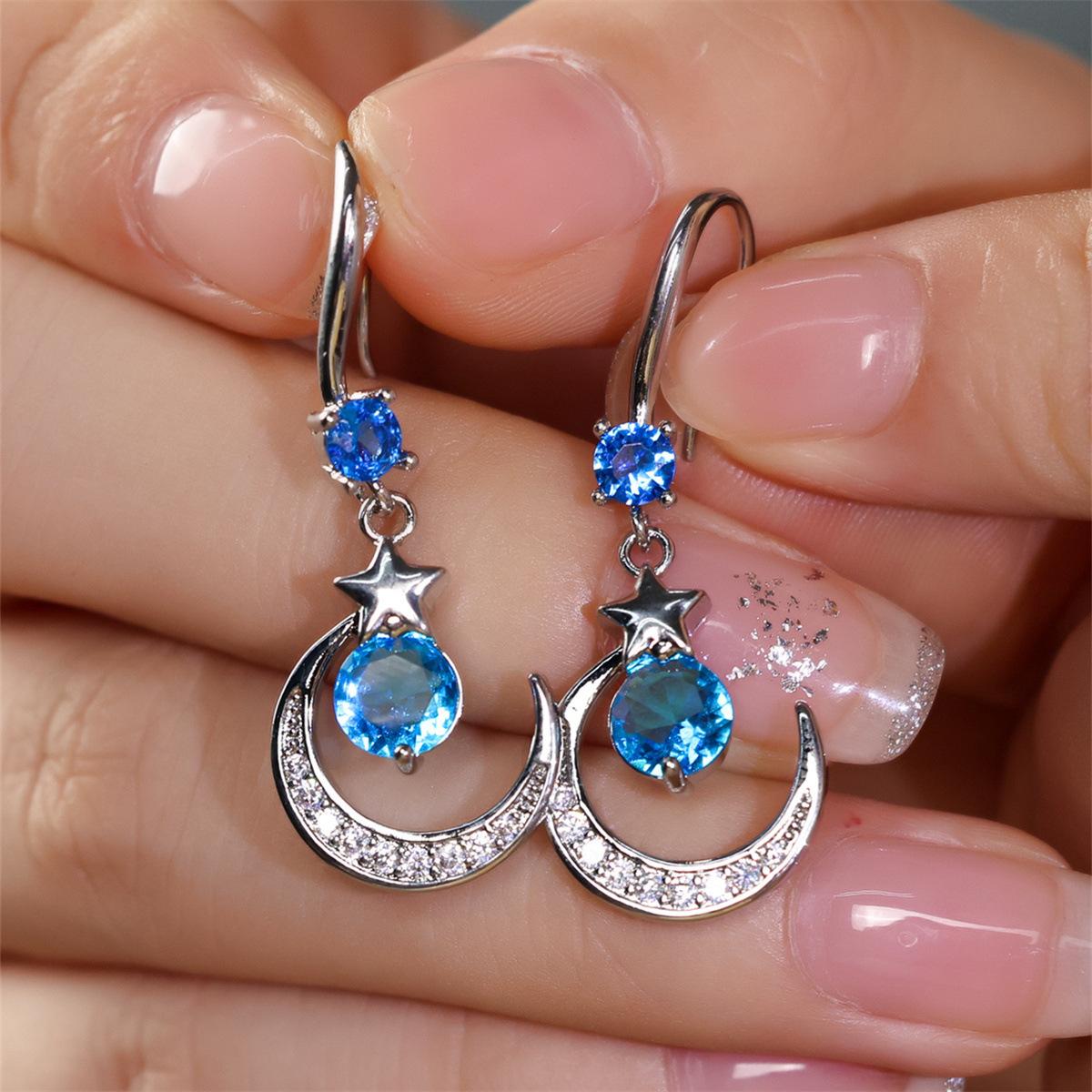 

Wish star myth moon shape earrings simple personality niche elegant earrings earrings