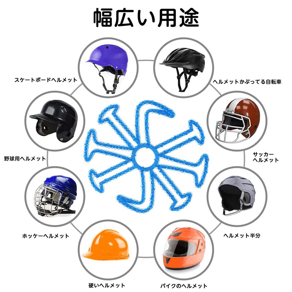 Fantasyon Helmet Inner Hairstyle Anti-Crumble Silica Inner Pad for Helmets, Ventilation Liner, Air Head Pad, Breathable, Moisture Prevention (Blue)