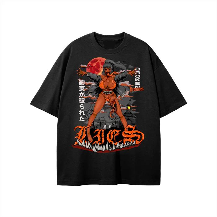 Black Appearance for Anxiety Anime Grunge Art Retro Style Summer Casual TShirt Unisexs and Womens Luxury Brand Top Art Logo