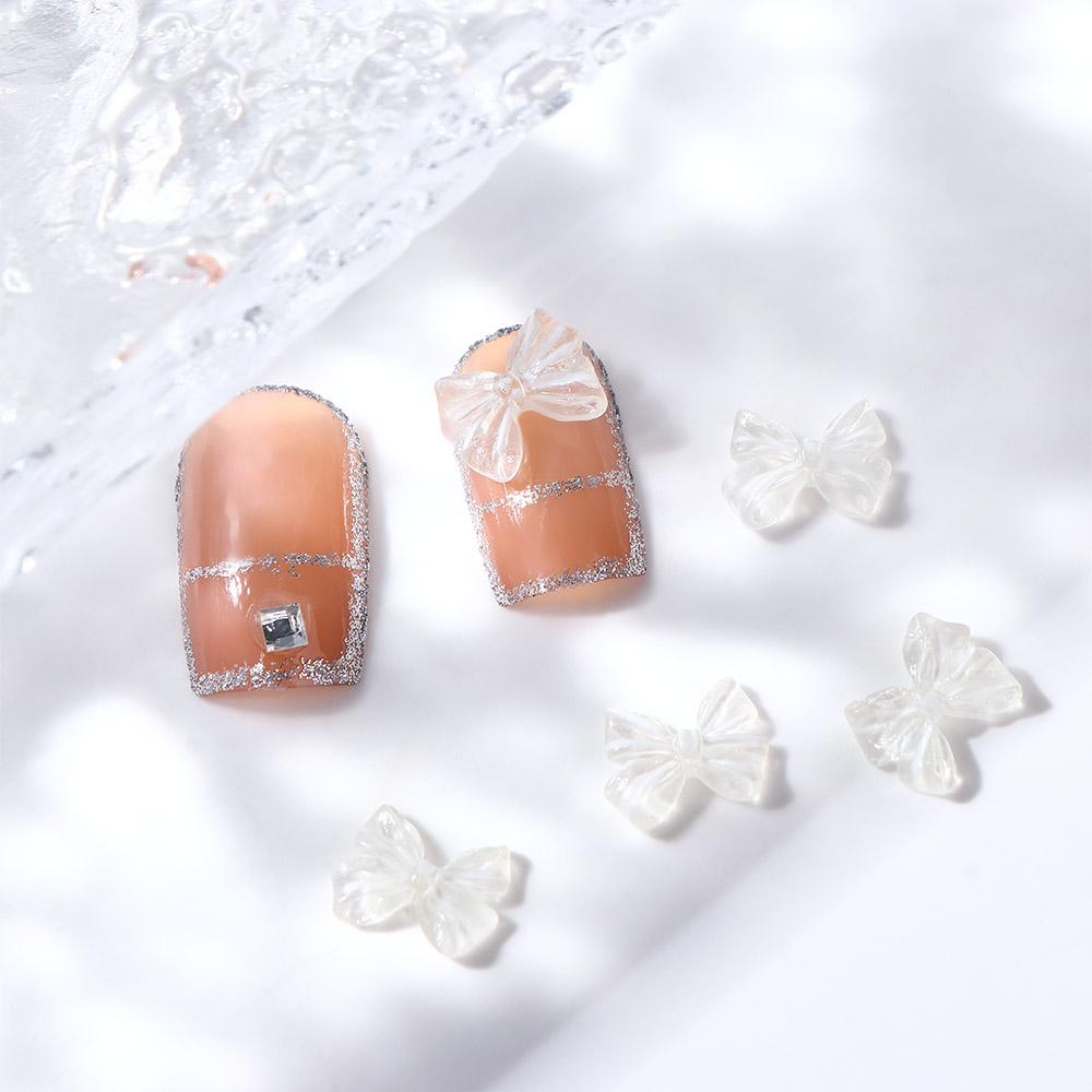 Resin Crystal Nail Jewelry Bow Nail Art Decoration Bowknots Nail Rhinestones Bowknot Nail Drills