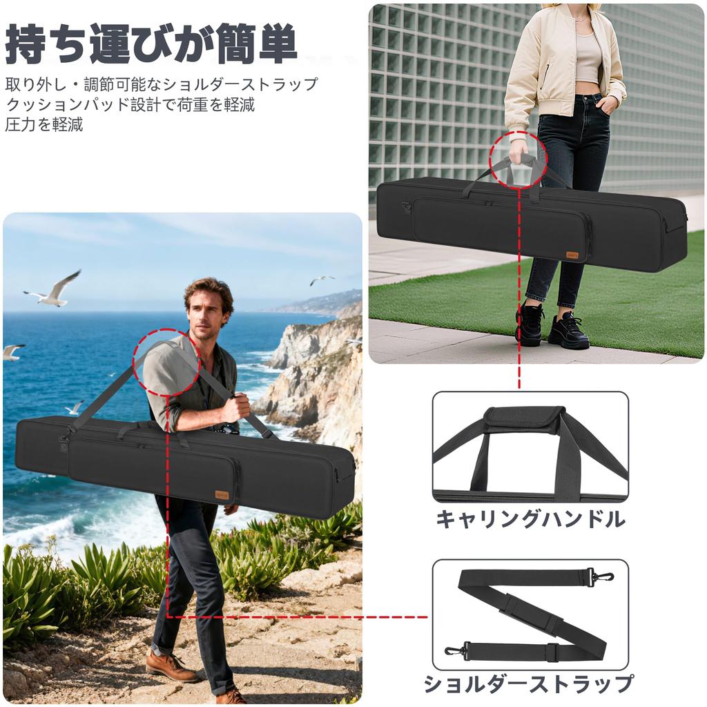 BQKOZFIN Tripod Case 127x21x21cm Light Stand Case Telescope Case Photography Tripod Carrying Case Large Capacity Good Cushioning Storage for Photograp