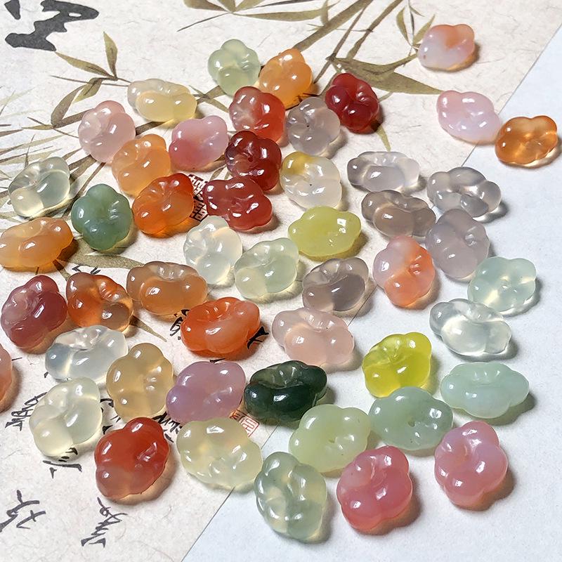 Natural Yanyuan Agate Ruyi Lock - Auspicious Cloud Pendant DIY Accessory