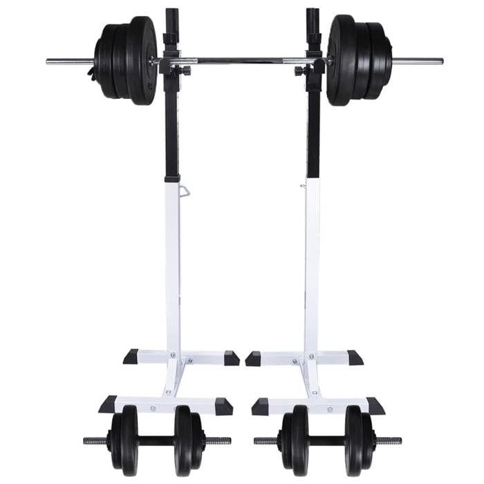 VidaXL Support d'Haltères avec Jeu d'Haltères et de Poids 60,5 kg Entraînement 275349