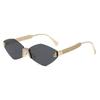 F Letter Fashion Frameless Sunglasses With Uv400 Protection For Street Style And Travel