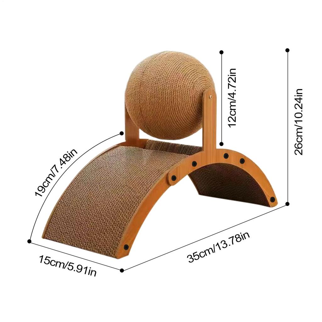 1PC Cat Scratcher Ball Cat Scratching Ball Scratcher Toy with Ball for Cats And Dogs, Interactive Solid Wood Scratcher Toy