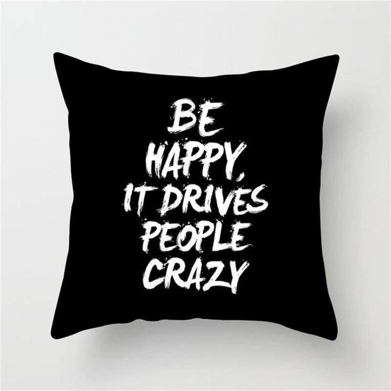 Black and White Simple Geometric Line Printing Pattern Cushion Cover Home Living Room Sofa Decoration Pillow Pillow Cover