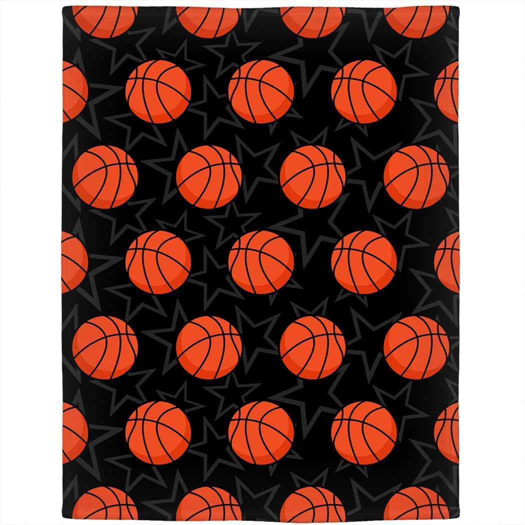 

Basketball Blanket Black Fleece Blanket Soft Fuzzy Throw Blankets Gifts for Men Women Girls and Boys 75x90cm