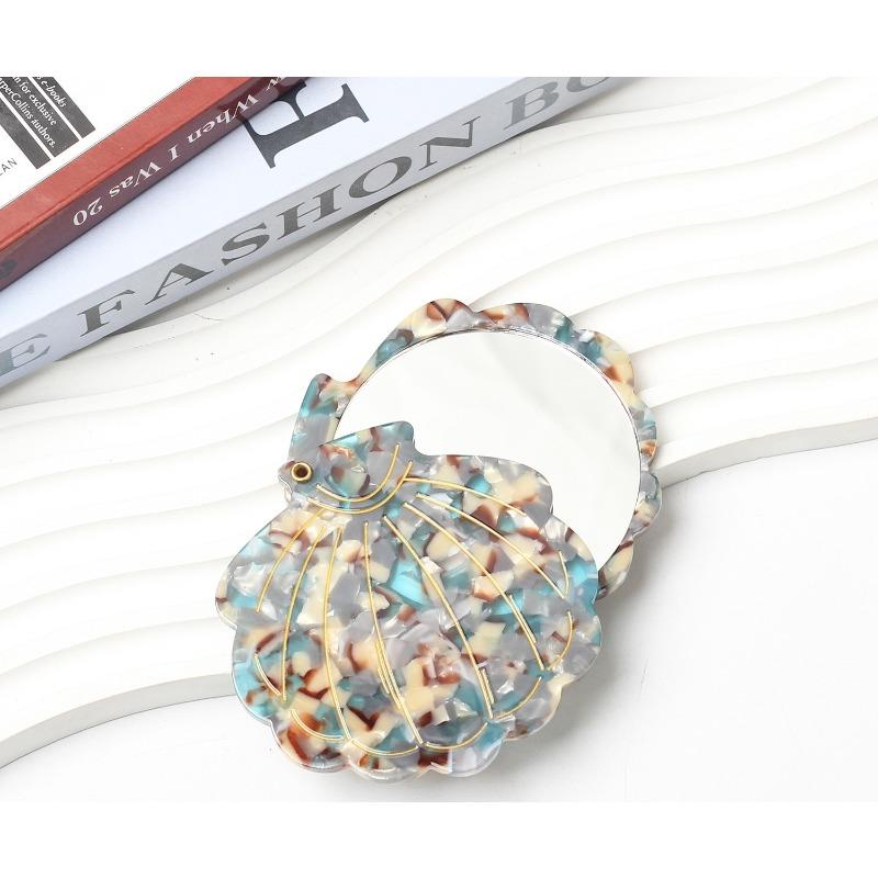 Acetate shell mirror European and American advanced carry-on mirror small fresh temperament