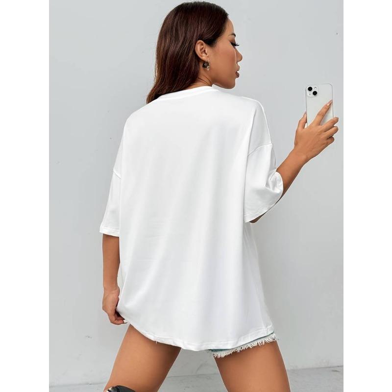 T-shirt Chrétien de Pâques pour Femme Taille Européenne - T-shirt à Manches Courtes Pâques Jésus Tombeau Vide et Croix Imprimés Vêtements d'Église Port Quotidien de Foi