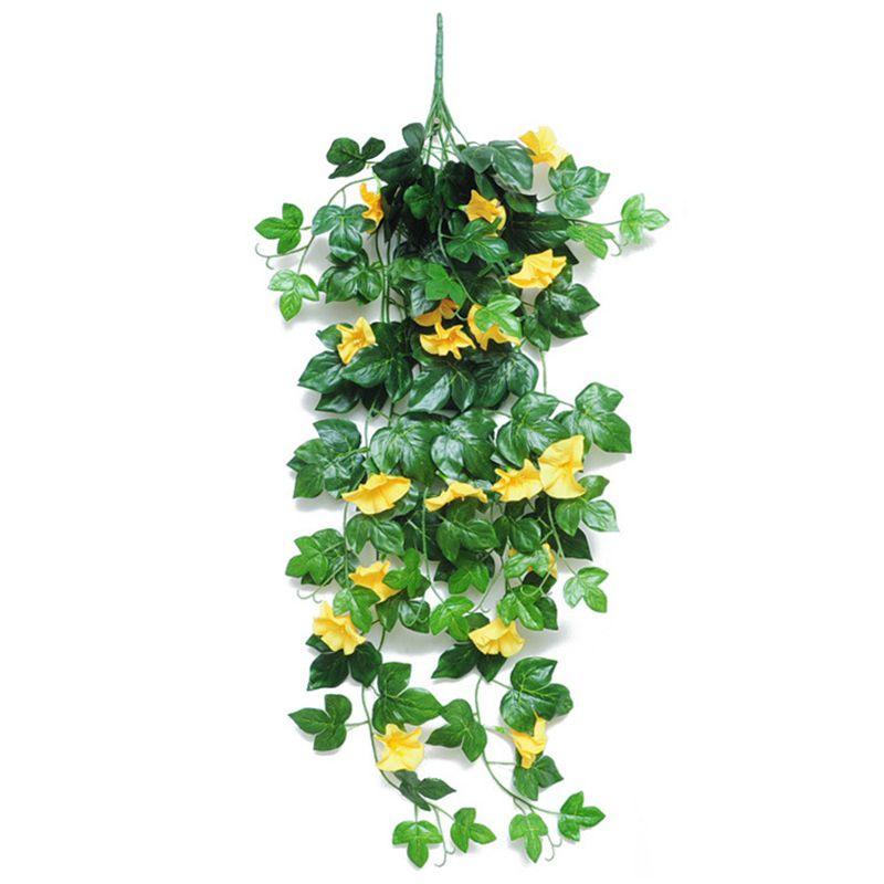 

Слава Искусственные Утренние Поддельные Подвесные Шелковые Цветы Лоза Растение Домашний Садовый Декор жёлтый