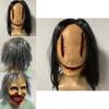 Horror Latex Zombie Mask With Long Hair And Scars For Halloween Costume Party