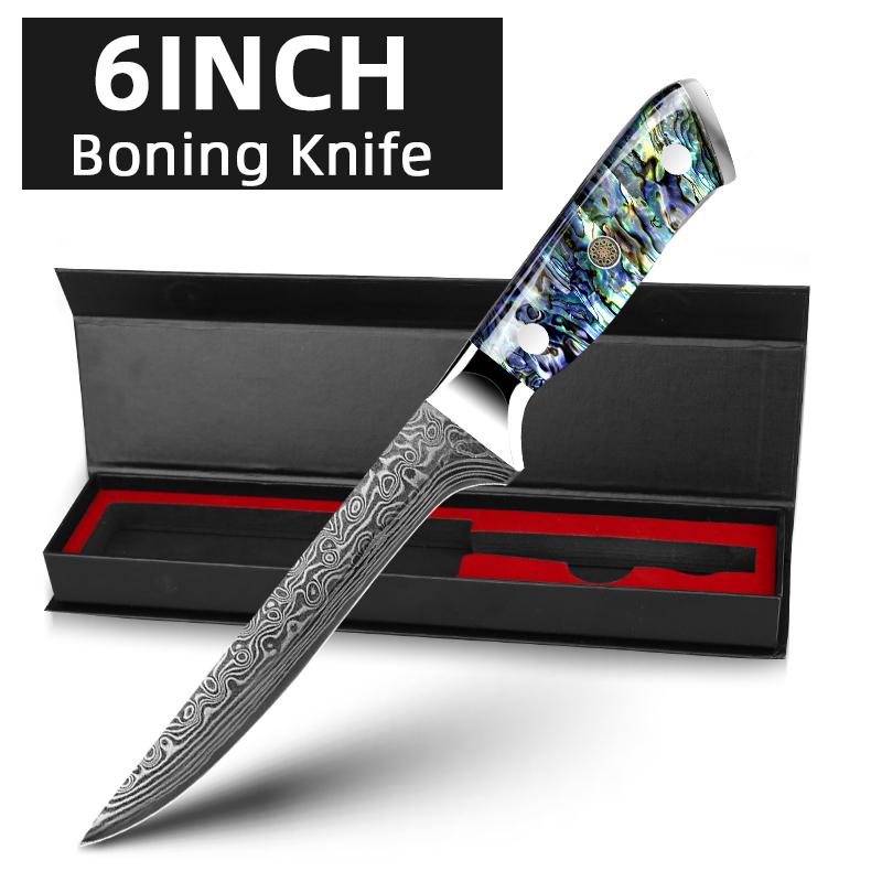 Damascus Steel Knives Chef Knife VG10 67 Layers Cleaver Paring Bread Knife Lasting Sharp Abalone shell handle