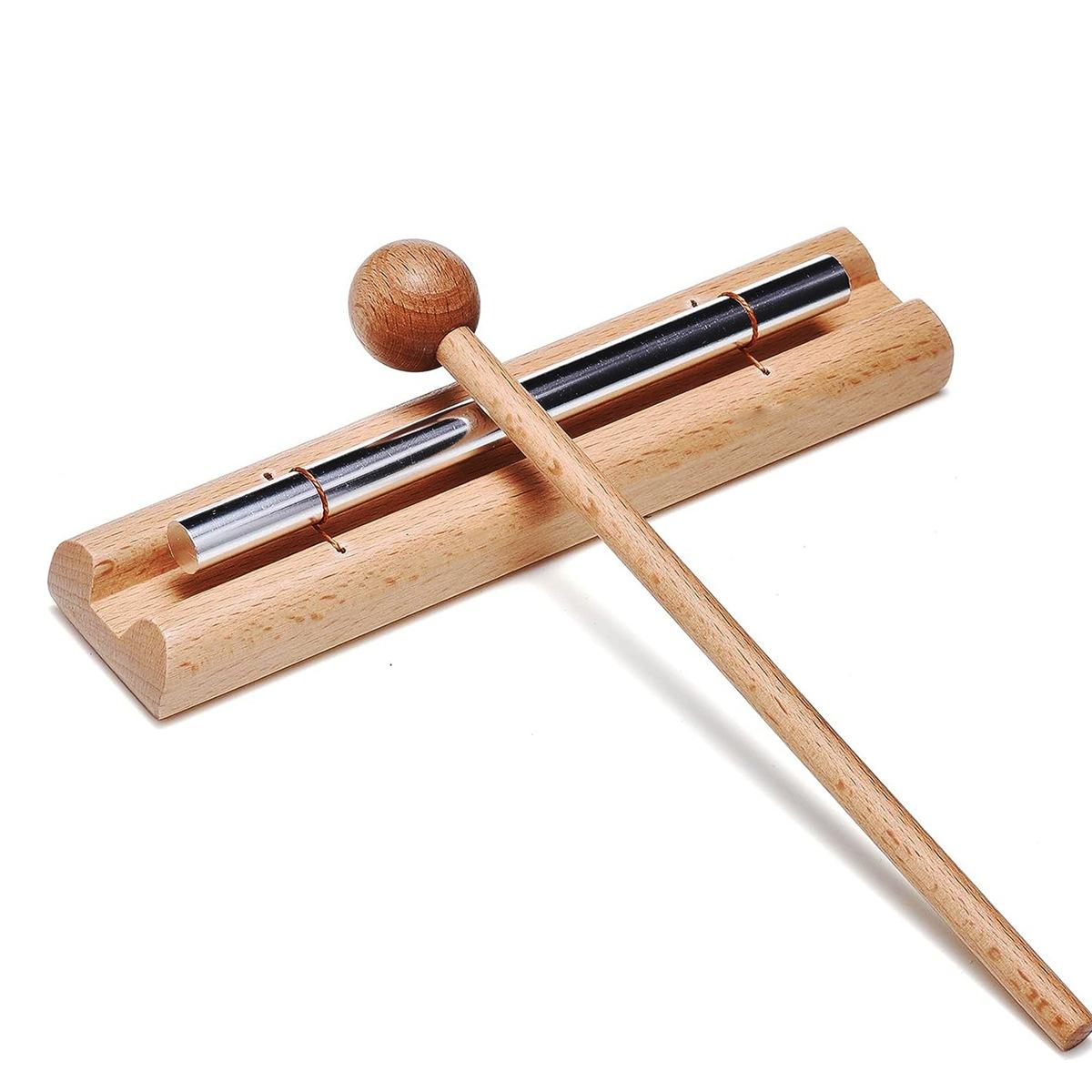 Wood Aluminum Wind Chime Solo Hand Chime Tune for Meditation Yoga and Mindfulness Music Teacher Teaching