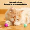 Brinquedo Bola Quicante para Gatos Bola de Silicone Brinquedo de Mastigar para Gatos com Penas Bola Rolante Silenciosa Interativa para Gatos de Interior Morder Mastigar Perseguir