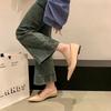 5 Cm Inner Height Increase, Rivets, Light Mouth, Nude Color, Pointed End, Soft Patent Leather, French Temperament, Single Shoes, Commuting To Work