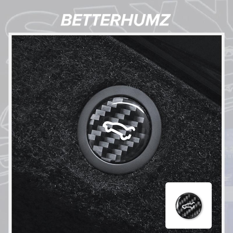 For Tesla 2019- Model 3 Highland 2026 Model Y Juniper Carbon Fiber Rear Trunk Switch Button Trim Sticker Car Interior Accessory
