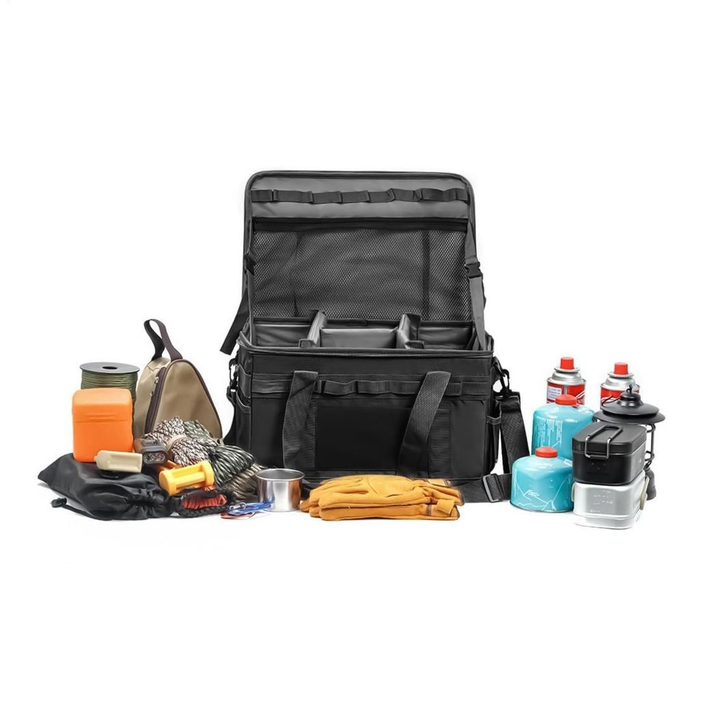 Camping Tote Bag 30L Foldable Cookware Organizer Utility Tote Bag With Handles For Outdoor Gear Kitchen Travel Cookware Tool