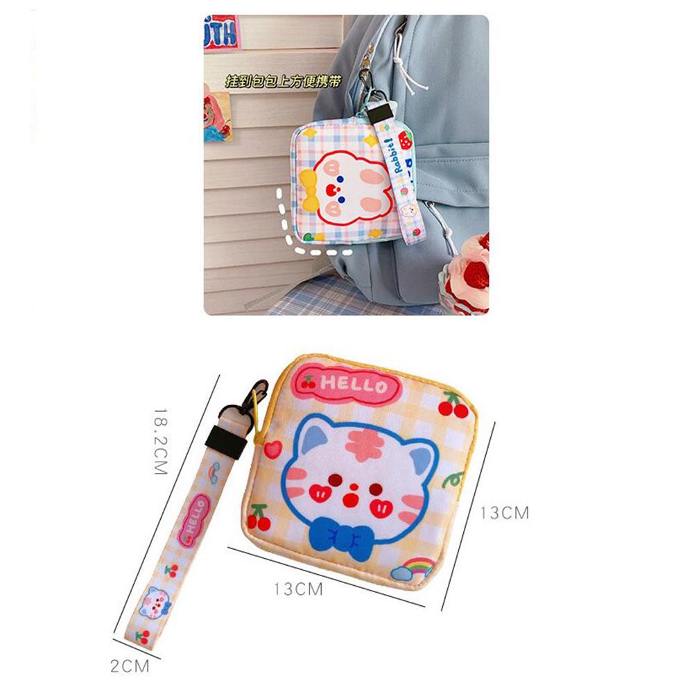 Girls Sanitary Napkin Storage Bag Cute Sweet Portable Large-capacity Key Headphone Handbag