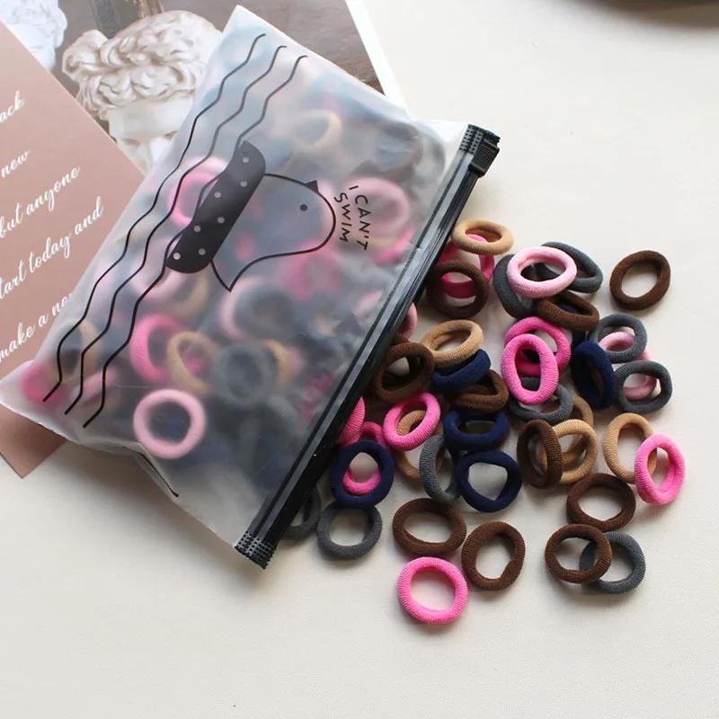 100pcs 2CM Kids Elastic Hair Bands Girls Gum Scrunchie Rubber Band for Children Nylon Hair Ties Headband Baby Hair Accessories