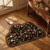 Dust-proof Entryway Mat Retro Floral Bath Mat, Non-slip Super Absorbent Bathroom Rug, Decorative Floor Quick-drying Diatomaceous Earth Rug for
