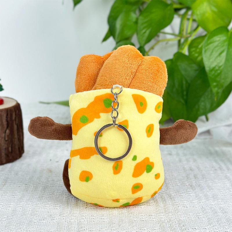 

Shandong имитация блинов фруктов плюшевая подвеска 4-дюймовая съемная кукла милая маленькая палочка из жареного теста школьная сумка подвесное украшение 12cm