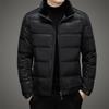 Mens Short Winter Down Jacket With Stand Collar 90% White Duck Warm Windproof Casual Coat Daily Wear