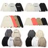 Essentials Streetwear Oversized Cotton Hoodie With Letter Print Warm Fleece-Lined Unisex Fall Casual Sweatshirt