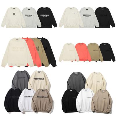 Moletom Oversized de Algodão Essentials Streetwear Com Estampa de Letras Quente Forrado com Lã Unissex Suéter Casual de Outono