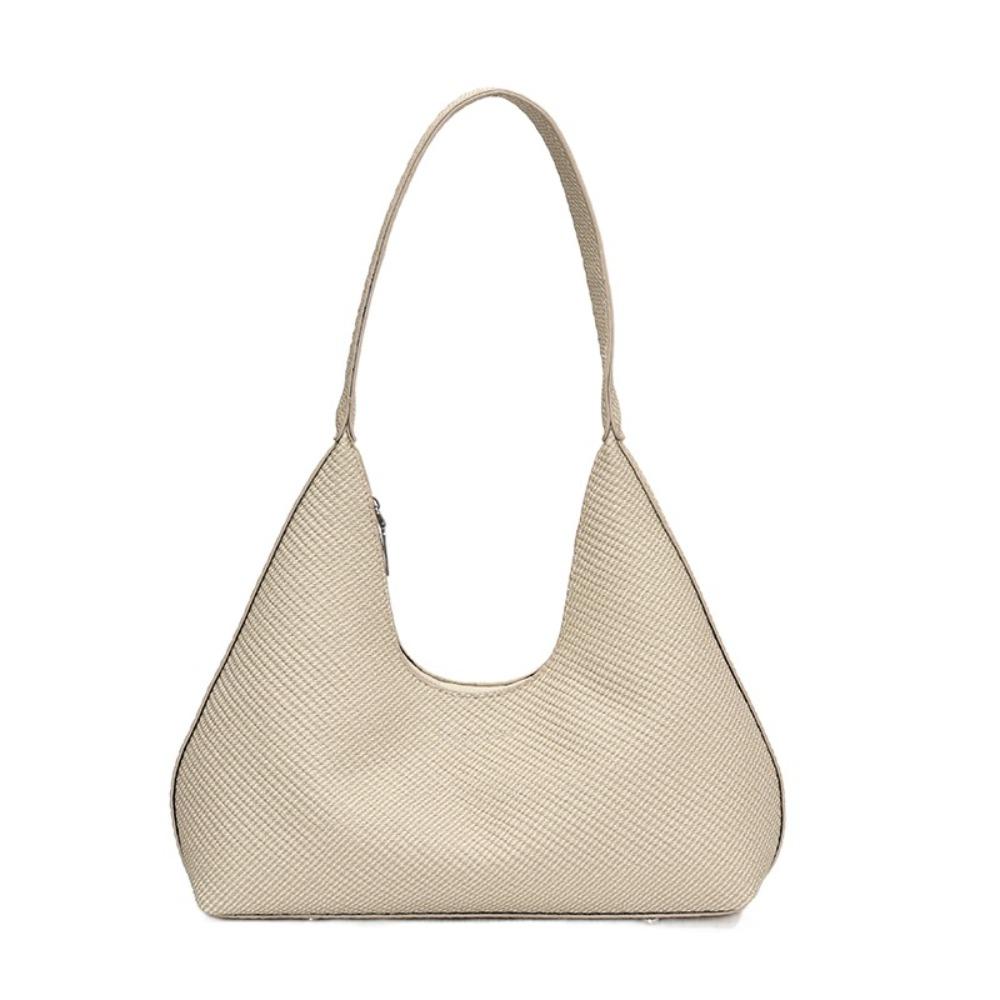 

Elegant French Underarm Bag Large Capacity Texture Handbag Classic PU Hobo Bag Travel бежевый
