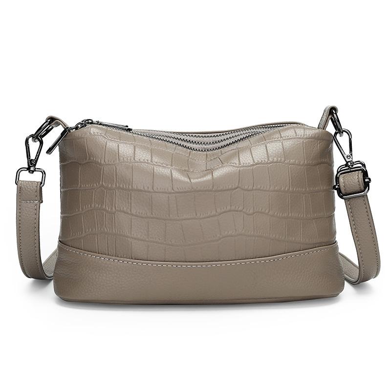 Neue große Kapazität Echtes Leder Damen Tasche Ste Muster Umhängetasche Fashi Vielseitig Handtasche Trendige Schultertasche