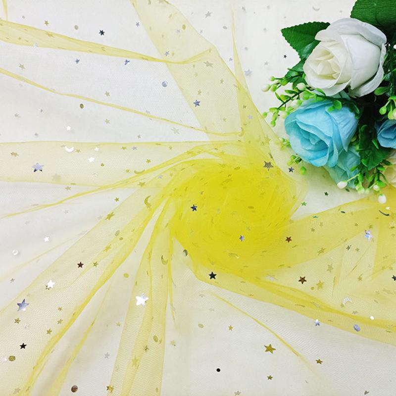 Țesătură Tulle Pre-Tăiată cu Lună Stelată pentru Buchete, Fuste de Masă și Rochii de Păpuși