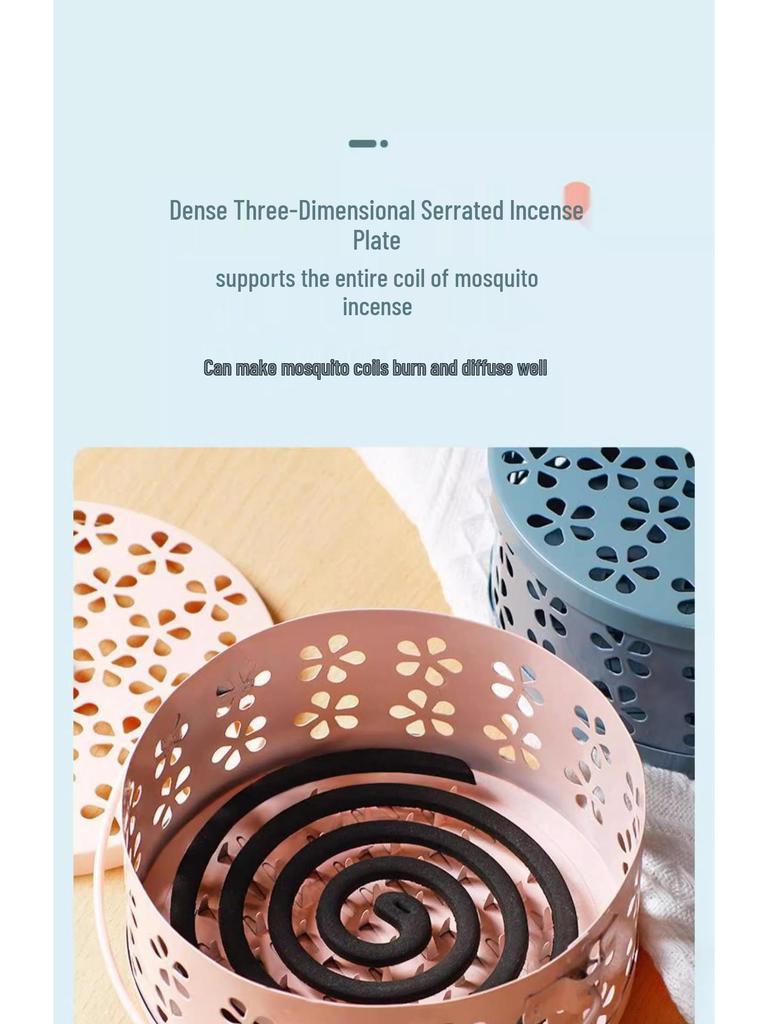 Fireproof Stainless Steel Mosquito Coil Holder with Lid and Ash Catcher