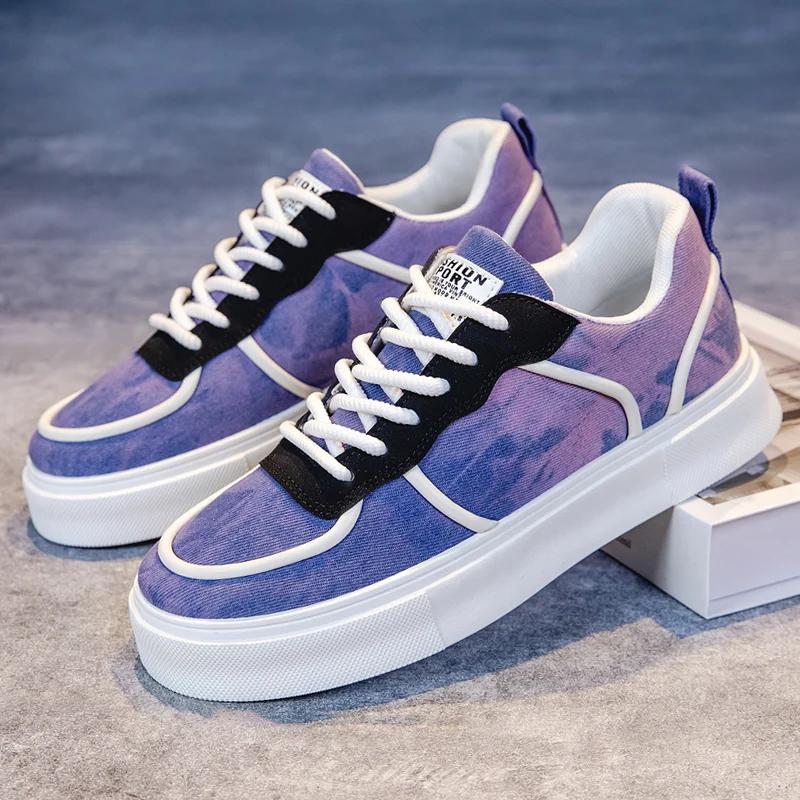 Fashionable and Trendy Casual Purple New Sports Low Top Board Shoes, Classic Popular Men's Shoes for Students and Teenagers
