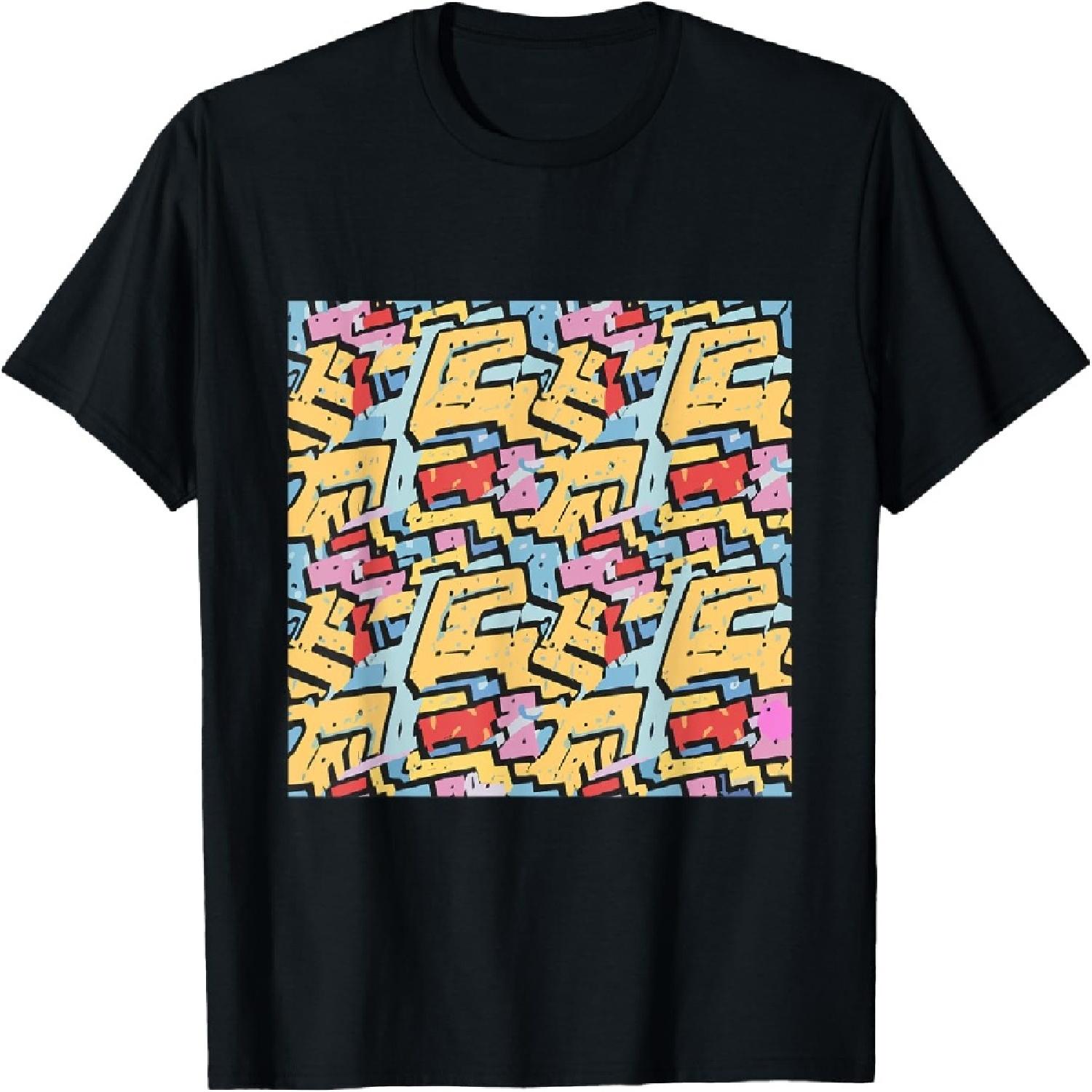 Cool Graffiti Abstract Repeating Pattern with Pop Art style T-Shirt XXXXXL разноцветный