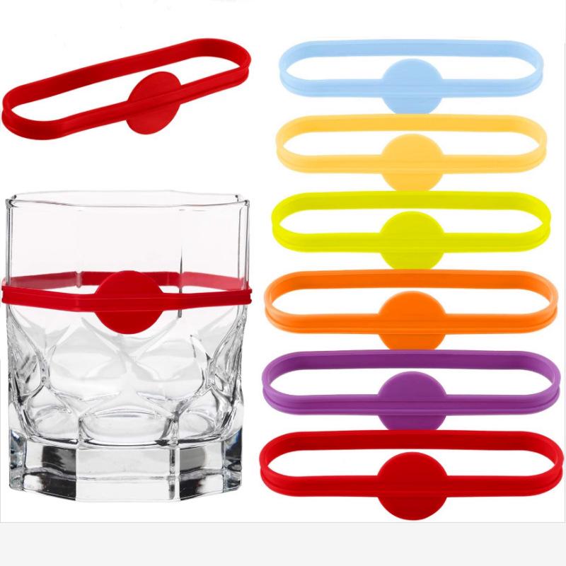 

Silicone Anti-Slip Drink Markers: Creative Cocktail & Wine Glass Stickers Orange