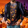 Men's Printed Long Sleeve T-Shirt with Round Neck Casual Top