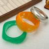 Fashion Irregular Smudge Gradual Change Resin Bracelet, Exaggerated Geometric Arc Acrylic Bracelet
