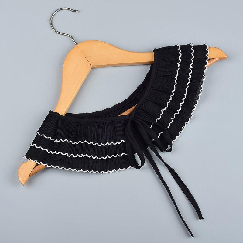 

Кукольный воротник, поддельный воротник, шаль Mori Retro, поддельный воротник, женская универсальная декоративная шаль с оборками и большими лацканами