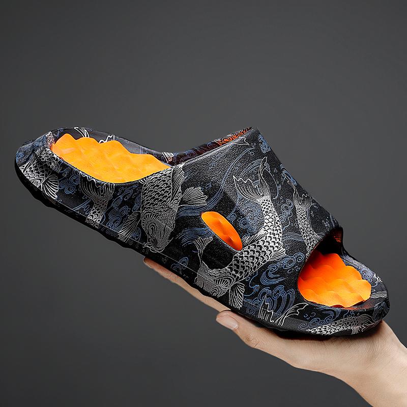 Fashion Original Brand New Style Slippers Men's Sandals Summer Fashion Thick Bottom Anti-slip Slip-on Casual Camouflage Beach Shoes