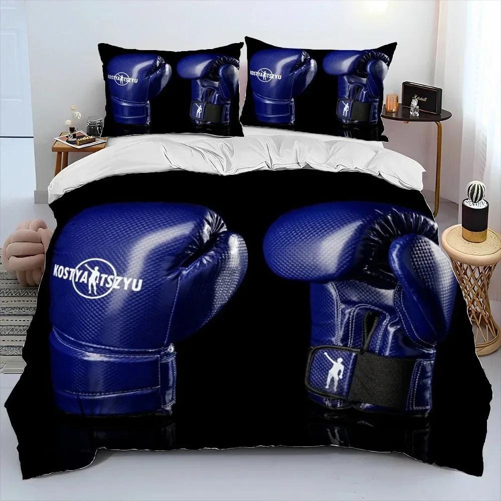 3PCS Single-sided Boxing Gloves Boxer Fight Printed Comforter Bedding Sets Comfortable Bedspreads Comforter Duvet Birthday Gift