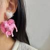 Elegant Horse Ear Cuffs/Ear Studs with Heart Pendant Earrings for Fashion Lovers Fashionable Resin Jewelry for Girls