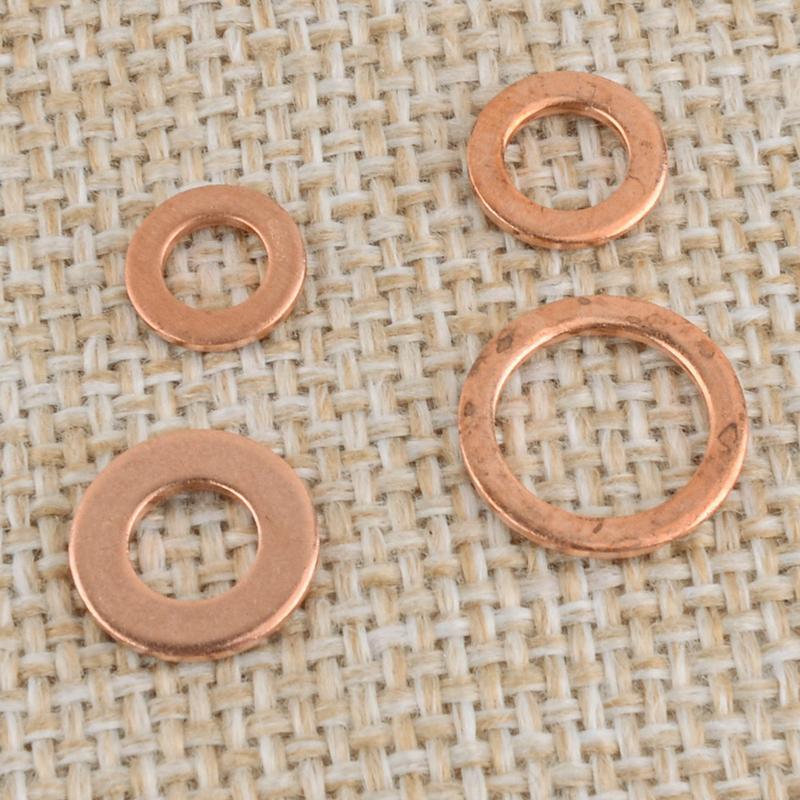 Car M5-M14 Diesel Injector Flat O-Ring Washer Sealing Gasket Assortment Installation Kit