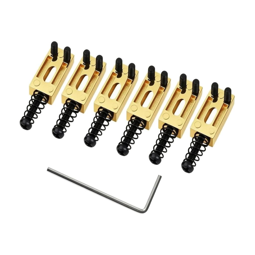 6 Pieces standardStyle Guitar Bridge Saddle Replacement Steel with Allen Simple to Use