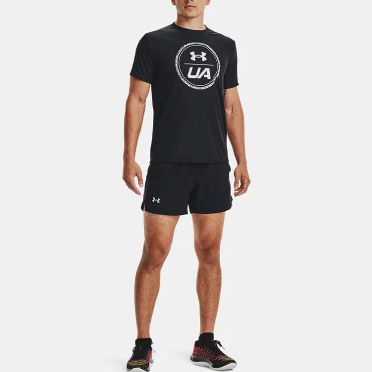 Under Armour Solid Logo Breathable Crew Neck Short Sleeve T-Shirt Men tops Black 1364874-001