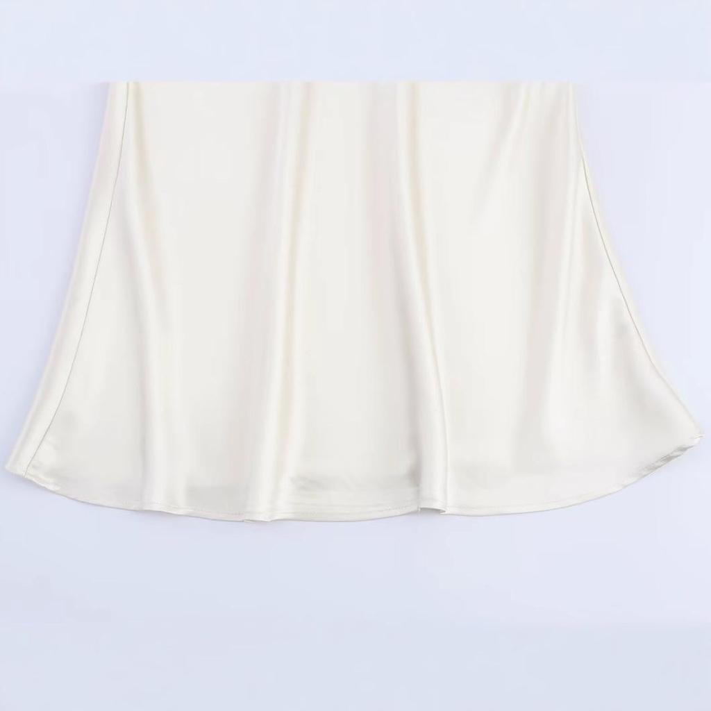 2025 Spring European & American Style Women's Slimming Silk Satin Midi Dress