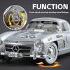 Model Samochodu Sportowego BENZ 300SL w Skali 1/24, Pokryty Stopem, z Realistycznymi Efektami Dźwiękowymi, Zabawki Kolekcjonerskie dla Dzieci i Dorosłych