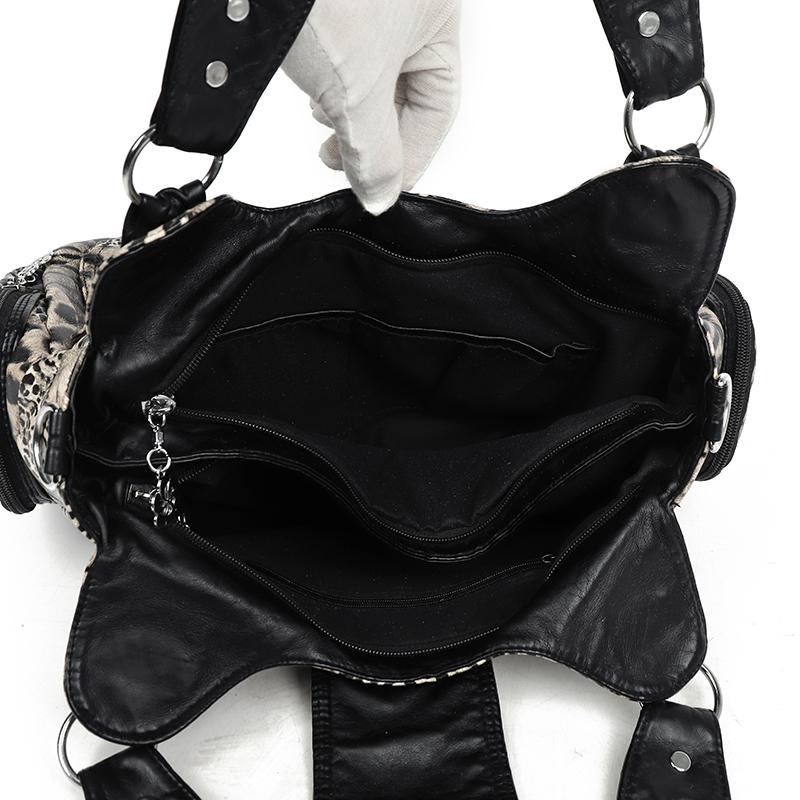 Vintage Leopard Schultertasche Damen Handtasche